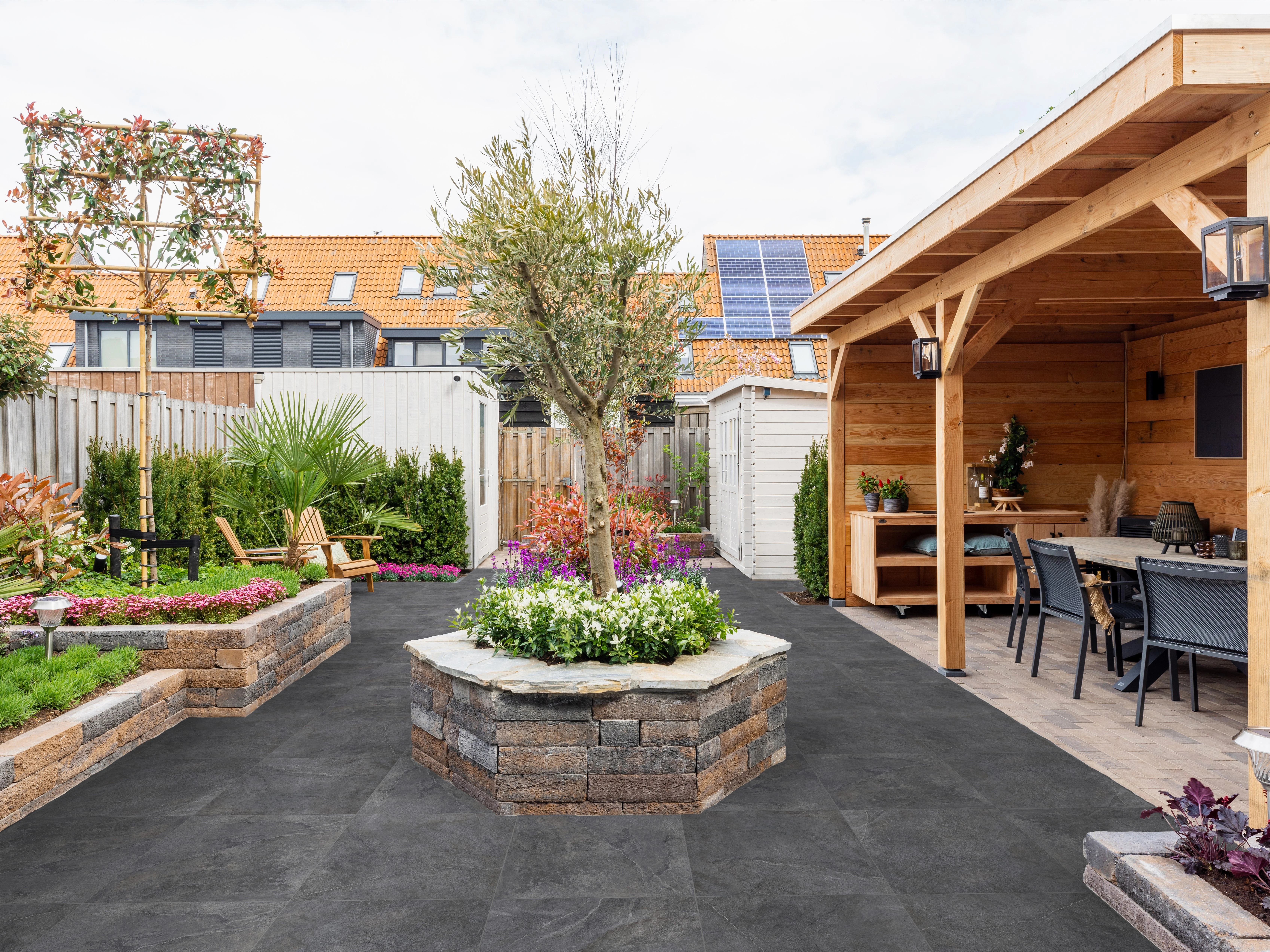 Gardenlux Keramische Tegel Cera3Line Pizarra Anthracite 90 x 90 x 3 cm - Afbeelding 5